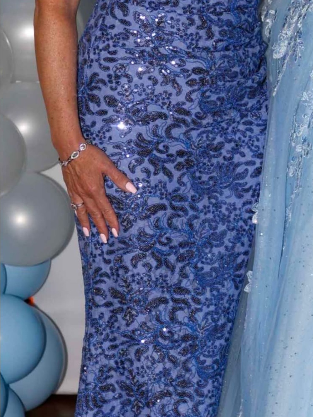 Eliza J Blue Sequin Midi Dress